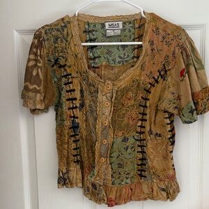 MSAS Women's Artistic Patchwork Blouse